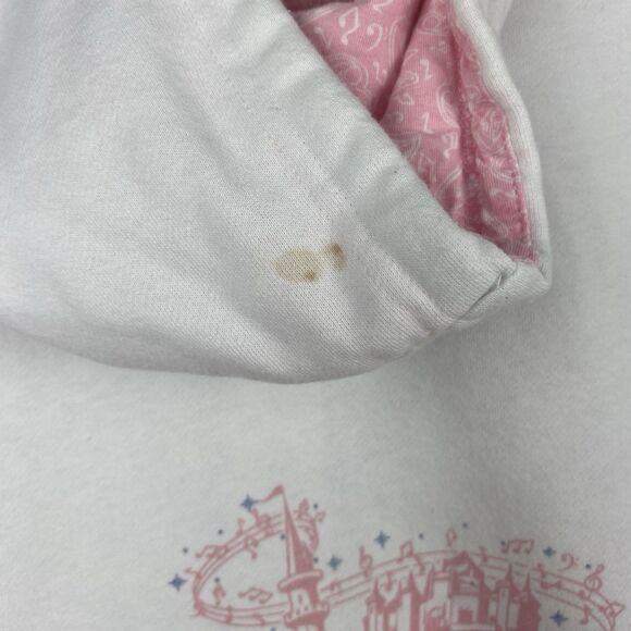 Disney 2016 Mickey Mouse Fantasia Sweater Womens XL White Hooded Sweatshirt - Picture 11 of 16